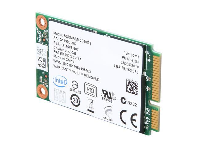 Intel 310 Series SSDMAEMC040G2C1 mSATA 40GB mSATA (mini PCIe form factor) MLC Enterprise Solid State Disk - OEM