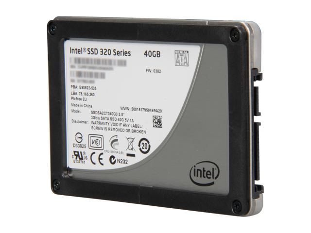 Intel 320 Series 2.5" 40GB SATA II MLC Internal Solid State Drive (SSD) SSDSA2CT040G310 - OEM