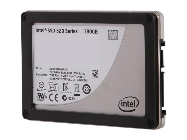 Intel 520 Series Cherryville 2.5" 180GB SATA III MLC Internal Solid State  Drive (SSD) SSDSC2CW180A310