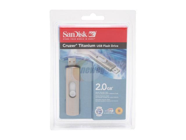 SanDisk Cruzer Titanium 2GB Flash Drive (USB2.0 Portable) Model SDCZ3-2048-A10