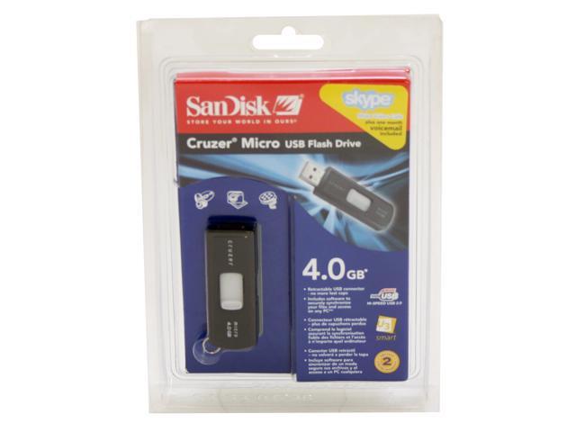 SanDisk Cruzer Micro U3 4GB Flash Drive (USB2.0 Portable) Model SDCZ6-4096-A10