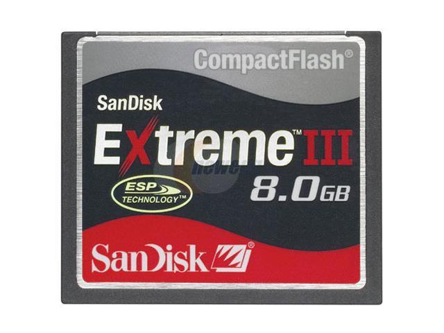 Sandisk Extreme Iii 8gb Compact Flash Cf Flash Card Model Sdcfx3 8192