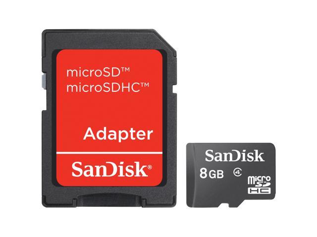 SanDisk 8GB microSDHC Flash Card Model SDSDQ-8192-A11M