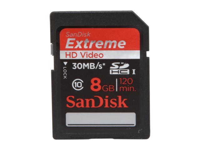 SanDisk Extreme 8GB SDHC UHS-I Flash Card - Class 10 30MB/S