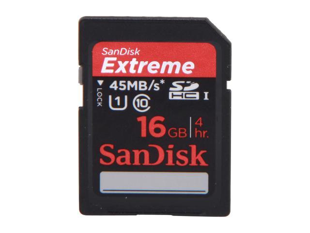 SanDisk Extreme 16GB SDHC UHS-I Flash Card - Class 10 45MB/S