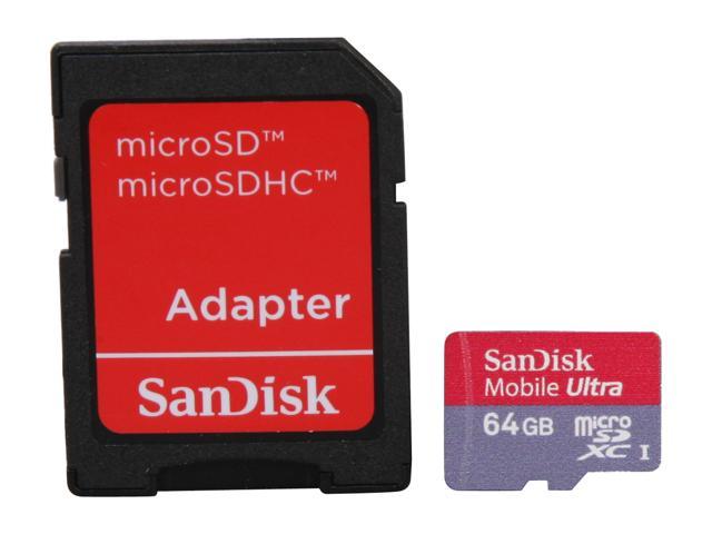 SanDisk Mobile Ultra 64GB microSDXC Flash Card with Adapter Model SDSDQY-064G-A11A