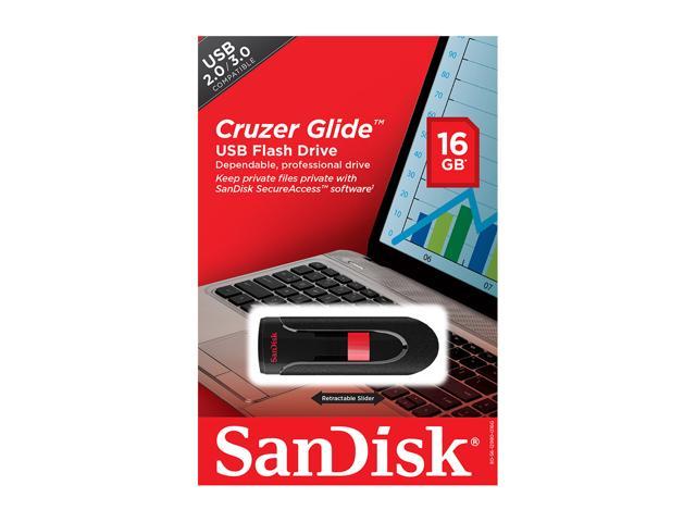 SanDisk 16GB Cruzer Glide CZ60 USB 2.0 Flash Drive (SDCZ60-016G-B35)
