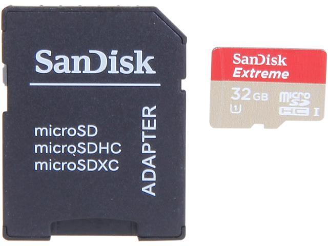 Sandisk Extreme 32gb Microsdhc Flash Card Model Sdsdqx 032g 6a Newegg Com