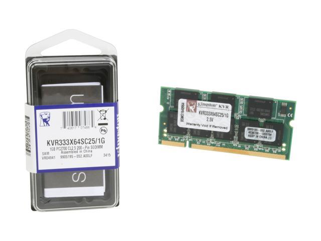 Kingston ValueRAM 1GB 200-Pin DDR SO-DIMM DDR 333 (PC 2700) Laptop Memory  Model KVR333X64SC25/1G - Newegg.com