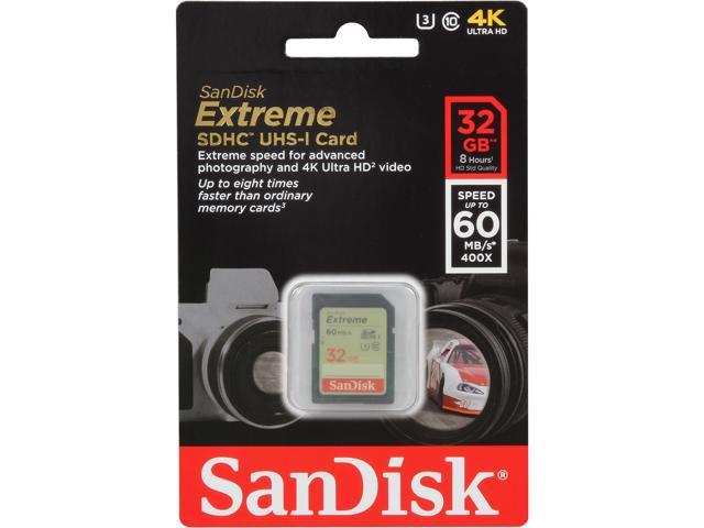 SanDisk Extreme 32GB Secure Digital High-Capacity (SDHC) Flash Card - Global Model SDSDXN-032G-G46