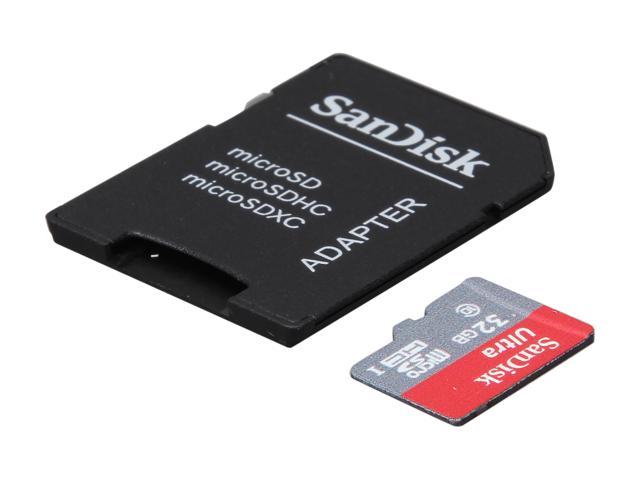 Sandisk Ultra 32gb Microsdhc Flash Card With Adapter Global Model Sdsdquan 032g G4a Newegg Com