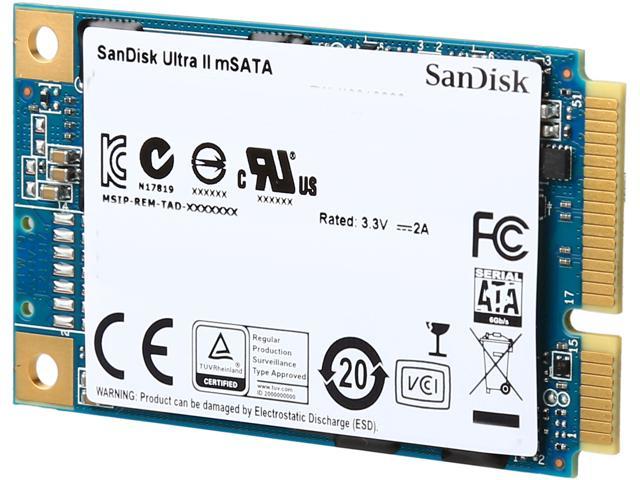 SanDisk Ultra II mSATA 128GB SATA Revision 3.0 (6 Gbit/s) Internal Solid State Drive (SSD) SDMSATA-128G-G25
