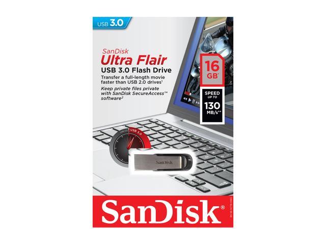 answer exotic Persona SanDisk 16GB Ultra Flair CZ73 USB 3.0 Flash Drive, Speed Up to 130MB/s  (SDCZ73-016G-G46 ) - Newegg.com