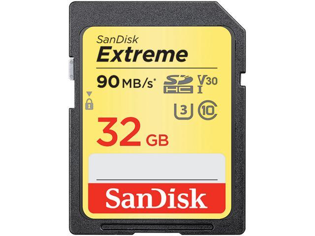 Sandisk 32gb Extreme Sdhc Uhs I U3 Class 10 Memory Card Speed Up To 90mb S Sdsdxve 032g Gncin Newegg Com