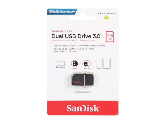 tempo mord Næsten død SanDisk 128GB Ultra Dual OTG USB 3.0 Flash Drive, Speed Up to 150MB/s  (SDDD2-128G-GAM46) - Newegg.com