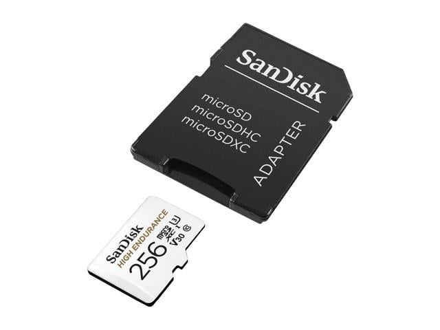 SanDisk 256GB High microSDXC C10, U3, V30, 4k UHD Memory Card with Adapter (SDSQQNR-256G-GN6IA) -