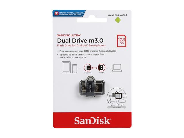 SDDD3-128G-G46, Clé USB Sandisk Ultra Dual Drive m3.0, 128 Go, USB 2.0, USB  3.0