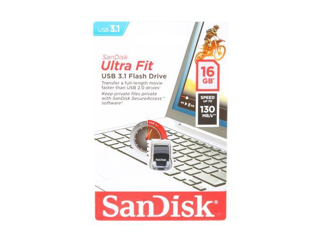 Sandisk 16GB Ultra Fit 3.1 Flash Drive, Speed Up to 130MB/s (SDCZ430-016G-G46) Newegg.com