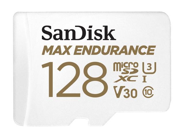 SanDisk 128GB MAX ENDURANCE microSDXC, U3, V30, Memory Card with Adapter for Home Security Cameras and Dash Cams, Speed up to 100MB/s (SDSQQVR-128G-GN6IA)