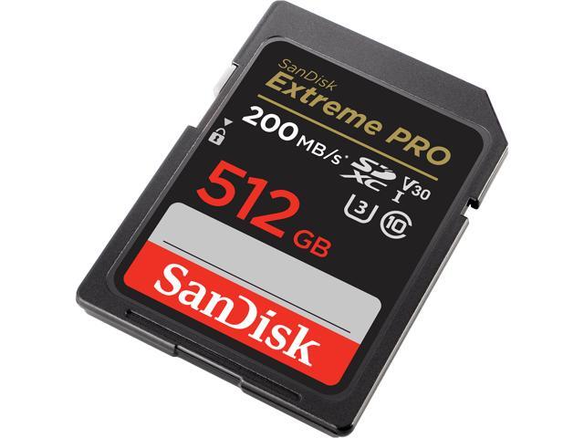 SanDisk 512GB Extreme Pro SDXC UHS-I/U3 V30 Class 10 Memory Card, Speed ...