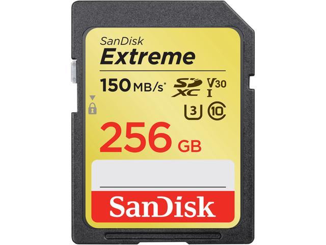 SanDisk 256GB Extreme SDXC UHS-I/U3 Class 10 V30 Memory Card, Speed Up to 150MB/s (SDSDXV5-256G-GNCIN)