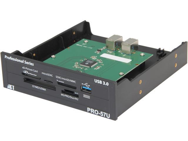 AFT PRO-57U USB 3.0 5.25" Bay, CompactFlash/ SDHC/ SDXC/ microSD/ microSDXC/ miniSD/ miniSDHC/ MultiMediaCard/ Memory Stick/ xD-Picture Card. All-in-one Internal Media Card Reader