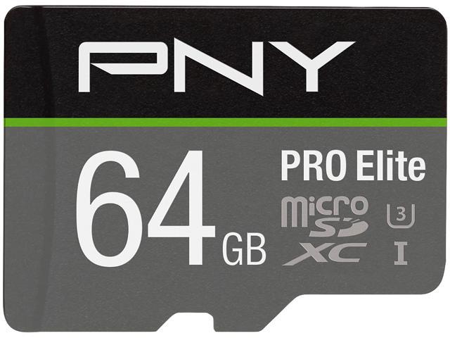 PNY 64GB PRO Elite microSDXC UHS-I/U3 Class 10 Memory Card with Adapter, Speed Up to 95MB/s (P-SDUX64U395PROE-GE)