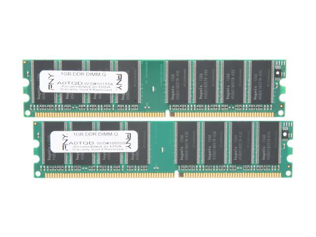 PNY Optima 2GB (2 x 1GB) DDR 400 (PC 3200) Desktop Memory Model MD2048KD1-400