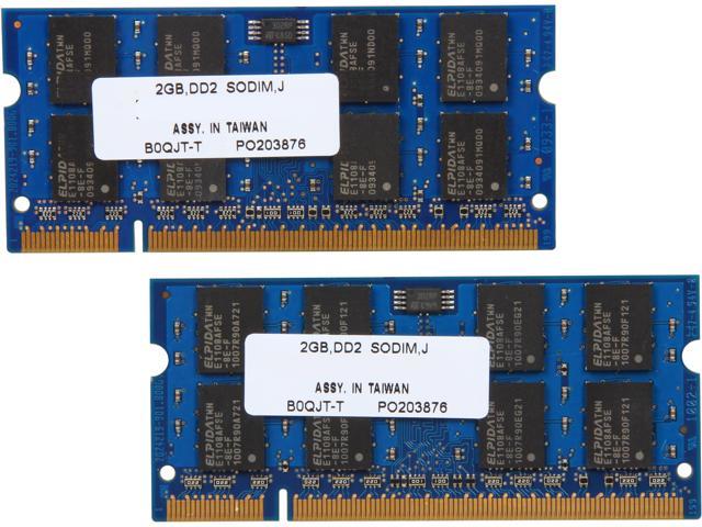 PNY Optima 4GB (2 x 2GB) 200-Pin DDR2 SO-DIMM DDR2 667 (PC2 5300) Dual Channel Kit Laptop Memory Model MN4096KD2-667