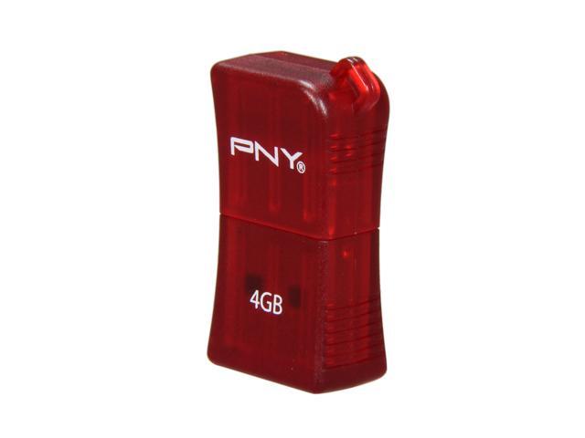 PNY Micro Sleek Attaché 4GB USB 2.0 Flash Drive (Red) Model P-FDU4GBSLK/RED-EF