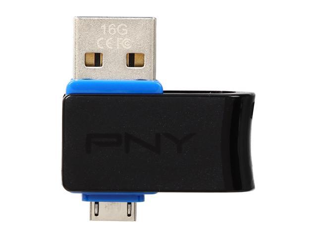 PNY 16GB Swivel OTG USB 2.0 Flash Drive Model P-FDI16GOTGSWB-GE