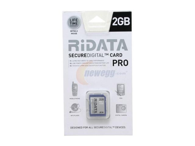 RiDATA 2GB Secure Digital (SD) Flash Card Model SDCR2G-SILV