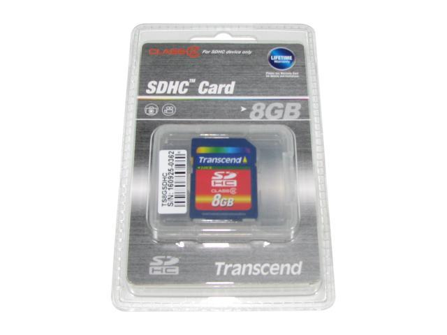 Transcend 8GB Secure Digital High-Capacity (SDHC) Flash Card Model TS8GSDHC