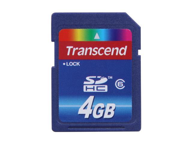 Transcend 4GB Secure Digital high-Capacity(SDHC) Class 6 Flash card Model TS4GSDHC6
