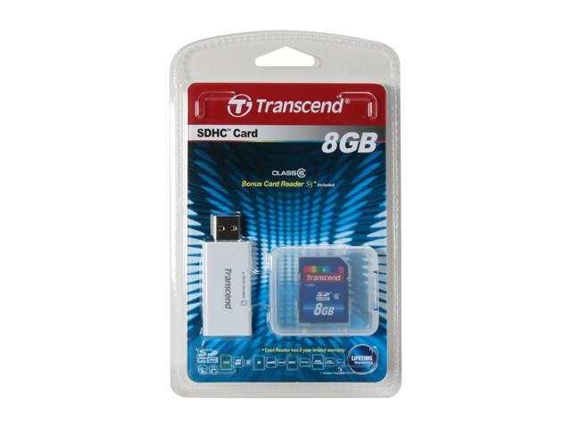 Transcend 8GB Secure Digital High-Capacity (SDHC) Flash Card w/Compact ...