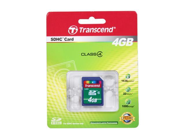 Transcend 4 GB Class 4 High Speed SDHC Flash Memory Card TS4GSDHC4