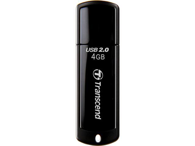 Transcend JetFlash 350 4 GB USB 2.0 Flash Drive - Black - 1 Pack