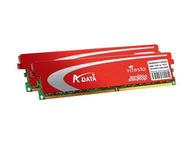 ADATA Extreme Edition 2GB (2 x 1GB) DDR2 800 (PC2 6400) Dual Channel Kit Desktop Memory Model ADQVD1A16K