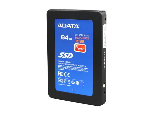 ADATA S596 Turbo AS596TB-64GM-C 2.5" 64GB USB 2.0 & SATAII Internal / External Solid State Drive (SSD)