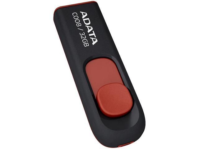ADATA C008 32GB Capless Sliding USB 2.0 Flash Drive Model AC008-32G-RKD