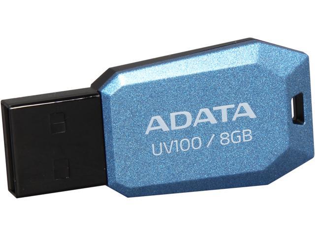 ADATA DashDrive UV100 8GB Slim Bevelled USB 2.0 Flash Drive Model AUV100-8G-RBL