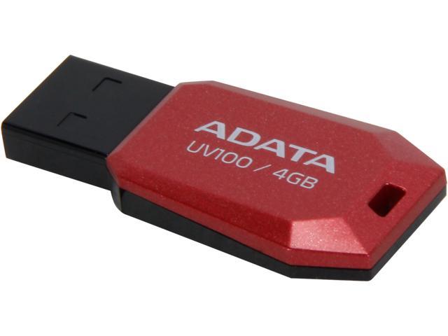 ADATA DashDrive UV100 4GB Slim Bevelled USB 2.0 Flash Drive Model AUV100-4G-RRD