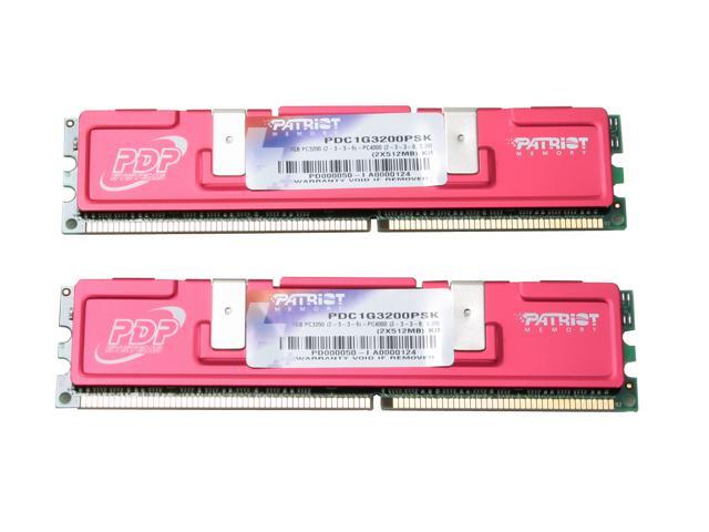 Patriot POWER Series 1GB (2 x 512MB) DDR400(PC3200) ~ DDR500(PC4000 ...