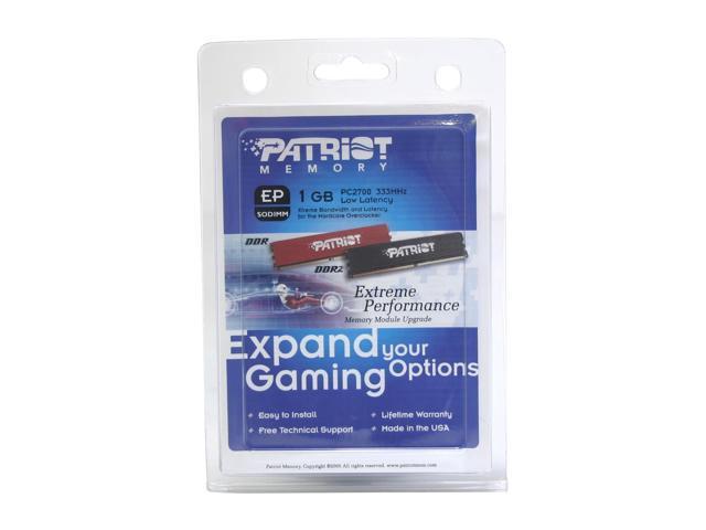 Open Box Patriot Extreme Performance 1GB 200 Pin DDR SO DIMM DDR 333 