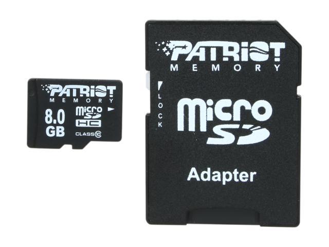 Patriot LX Series 8GB Class 10 Micro SDHC Flash Card Model PSF8GMCSDHC10