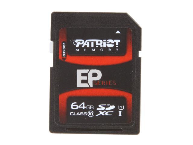 Patriot EP Series 64GB Class 10 Secure Digital High-Capacity (SDHC) Flash Card Model PEF64GSHC10233