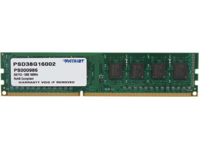 Patriot Signature Line 8GB DDR3 1600 (PC3 12800) Desktop Memory Model PSD38G16002