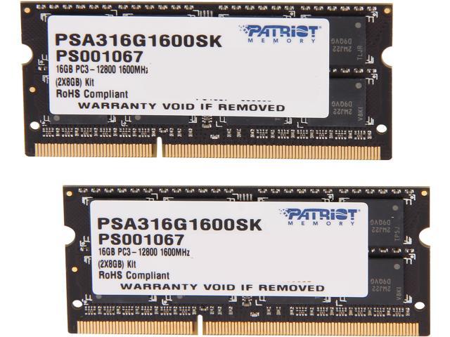 Patriot Memory Signature Apple Line 16GB (2 x 8GB) DDR3 1600 (PC3 12800) Non-ECC Unbuffered Memory for Apple Model PSA316G1600SK