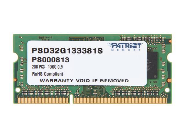 Patriot Signature Line 2GB 204-Pin DDR3 SO-DIMM DDR3 1333 (PC3 10600 ...
