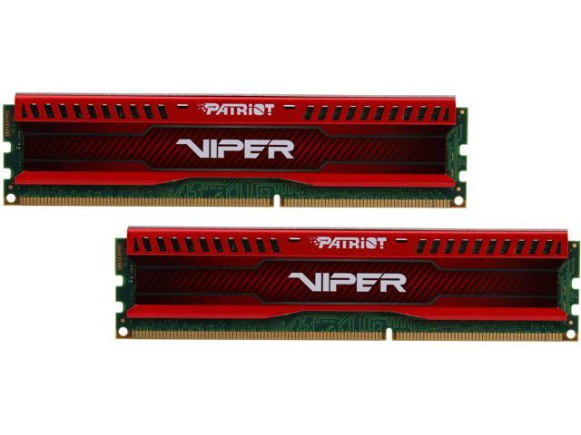 Patriot Viper 3 Low Profile Red 8GB (2 x 4GB) DDR3 1600 (PC3 12800) Desktop Memory Model PVL38G160C9KR